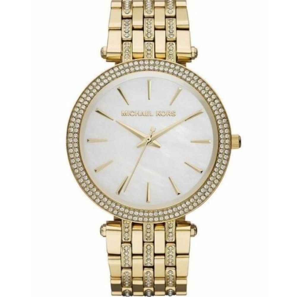 MICHAEL KORS Women's Darci Mother of Pearl Gold Stainless Steel Watch MK3219